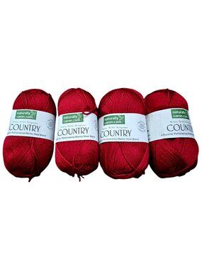 Naturally Caron Country Claret Yarn 4 Skeins Super Fine Merino Wool Blend Made I